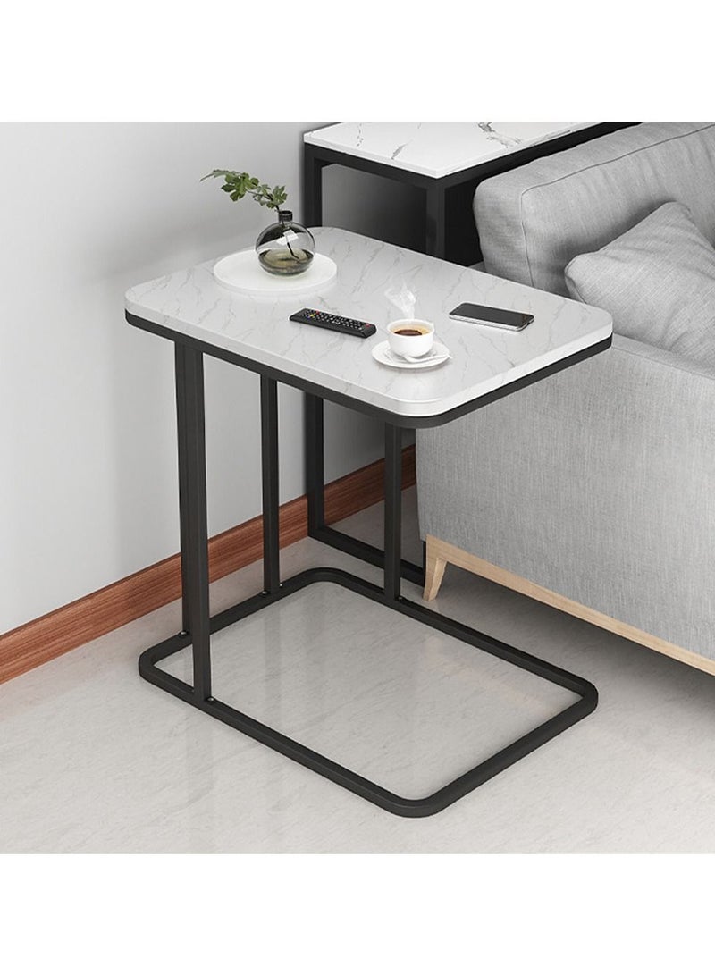 Captaintech Modern Minimalist Sofa Side Table, Home Living Room Small Coffee Table, Multifunctional Small Square Table - Image 1