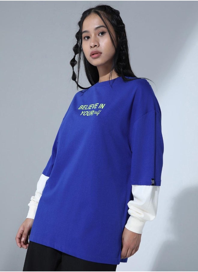 Hubberholme Women Blue T-Shirts - Classic and Versatile for Casual Style  - Image 3