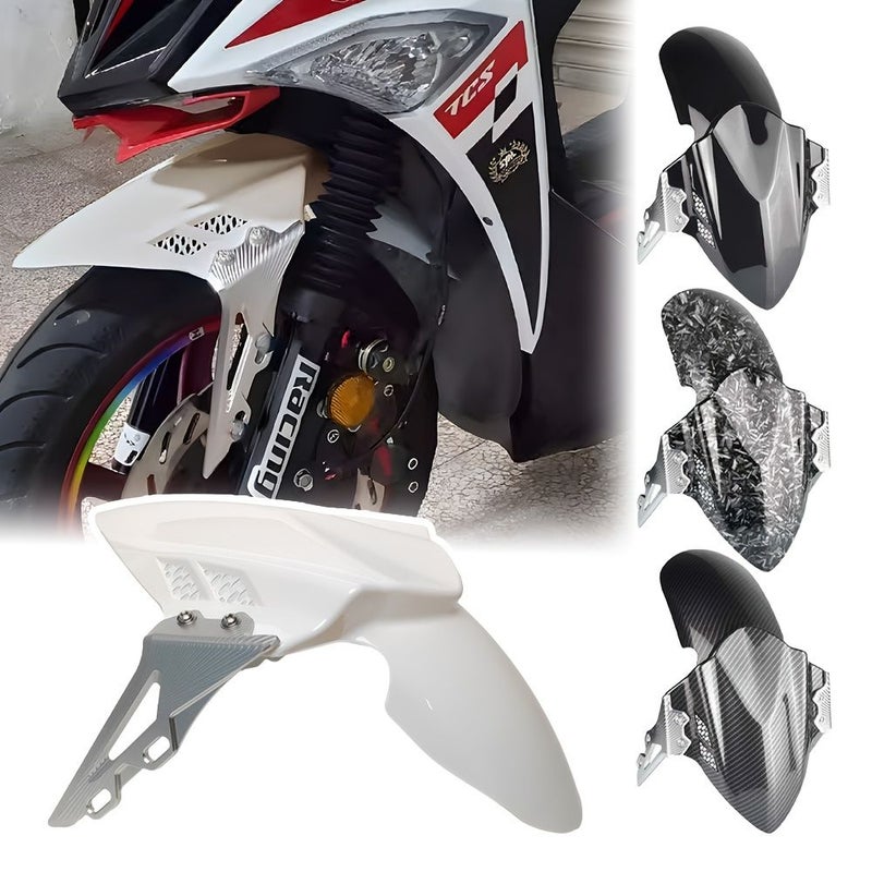 Silvery Stand With Black Fender Extended Motorcycle Front Fender For Mud And Water Splash Prevention - Image 5