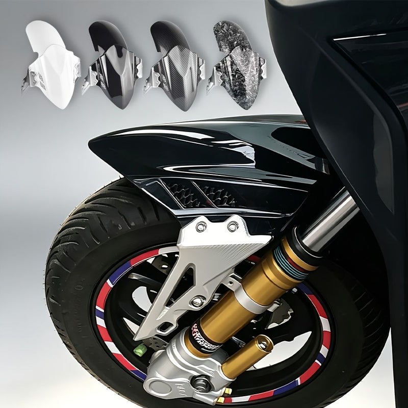 Silvery Stand With Black Fender Extended Motorcycle Front Fender For Mud And Water Splash Prevention - Image 3