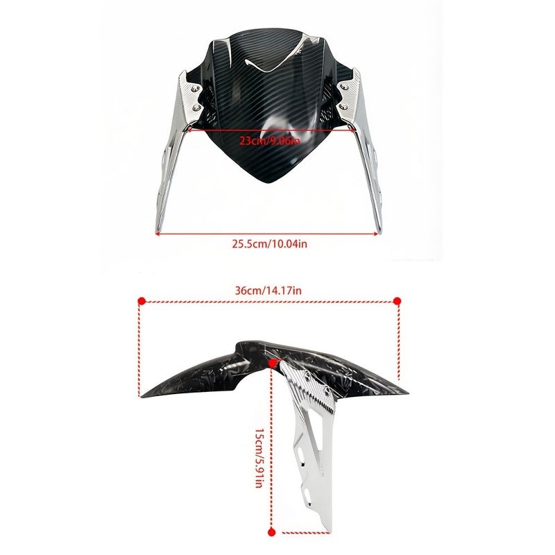 Silvery Stand With Black Fender Extended Motorcycle Front Fender For Mud And Water Splash Prevention - Image 2