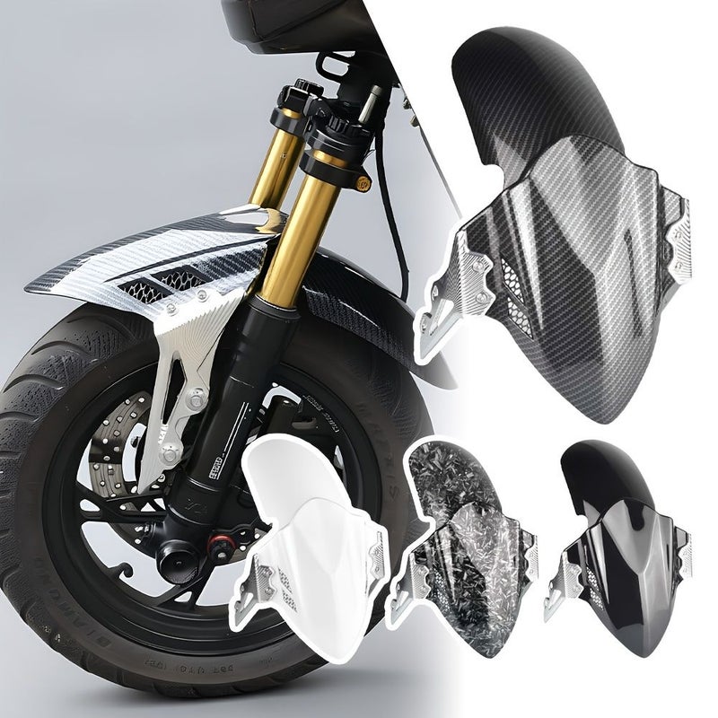Silvery Stand With Black Fender Extended Motorcycle Front Fender For Mud And Water Splash Prevention - Image 4