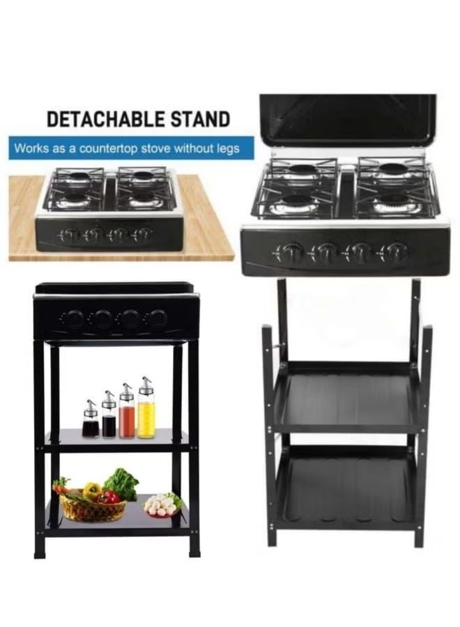 دينكس موقد غاز بأربعة شعلات مصنوع من الفولاذ المقاوم للصدأ مثالي للاستخدام المنزلي والتخييم - Image 2