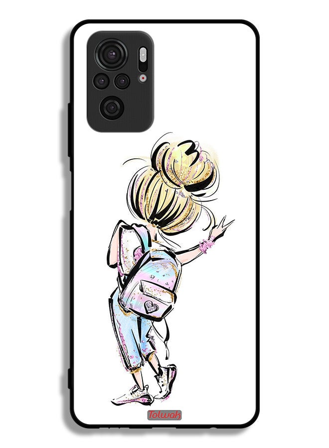 Tolwak Xiaomi Redmi Note 10S Protective Case Cover Back To School Girl Art - Image 2