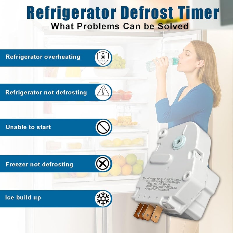 Ketofa AP2592907 Refrigerators Defrost Timer for Frigidaire,120V 6 Hour 21 Minutes 215846604 Timer Fits Fridge and Freezers by - Image 4