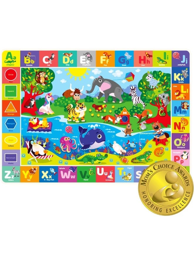 QUOKKA Baby Play Mat for Floor Plush ABC Playmat for Toddlers and Infants - Large Padded Non-Slip Nursery Rug for Babies Crawling and Playing - Foldable Care Mat for Playroom - Image 1