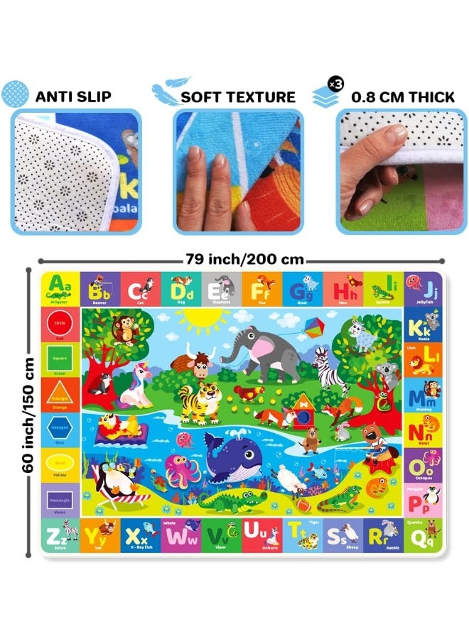 QUOKKA Baby Play Mat for Floor Plush ABC Playmat for Toddlers and Infants - Large Padded Non-Slip Nursery Rug for Babies Crawling and Playing - Foldable Care Mat for Playroom - Image 4