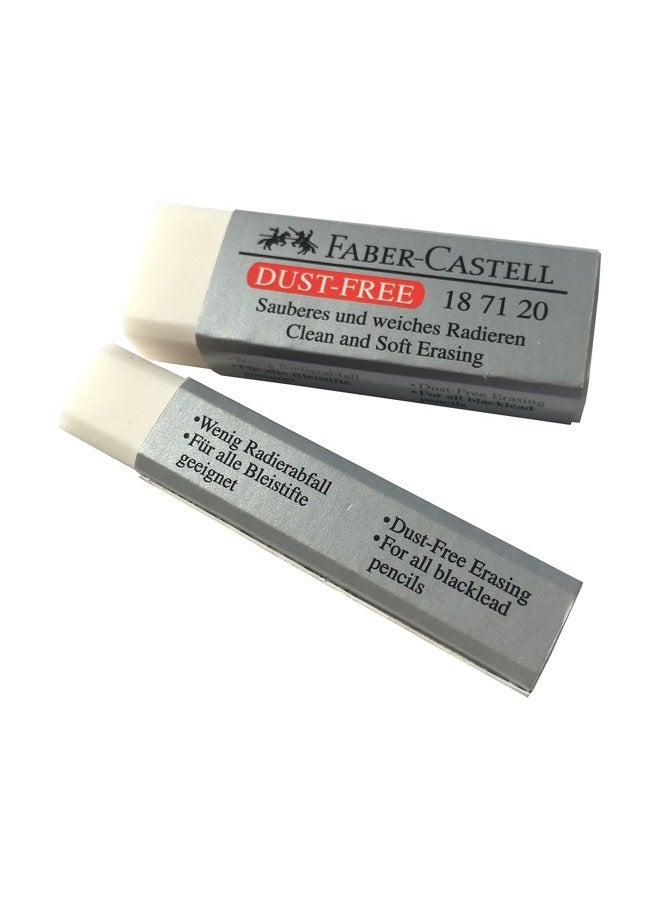FABER-CASTELL [Pack of 4] LARGE Pencil Eraser Dust Free Clean and Extra Soft Erasing for ART, OFFICE, SCHOOL USE (6.2x2x1.25cm) - Image 2