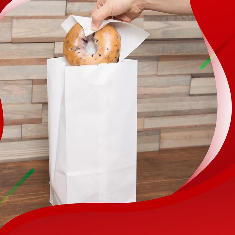 Concession Essentials 4lb White Paper Bags - Pack of 150ct. White Paper Lunch Bags. Great for Holiday Cookie Bags and Arts and Crafts., (CEwhite4lbPaperBag-150CT) - Image 2