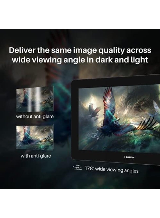 HUION Kamvas Pro 16 Plus 4K UHD 15.6" Drawing Tablet with Screen, 8192 Pressure Levels, Battery-Free Stylus with Tilt Function, Full-Laminated Anti-Glare Glass, 145% sRGB Color Gamut - Image 4