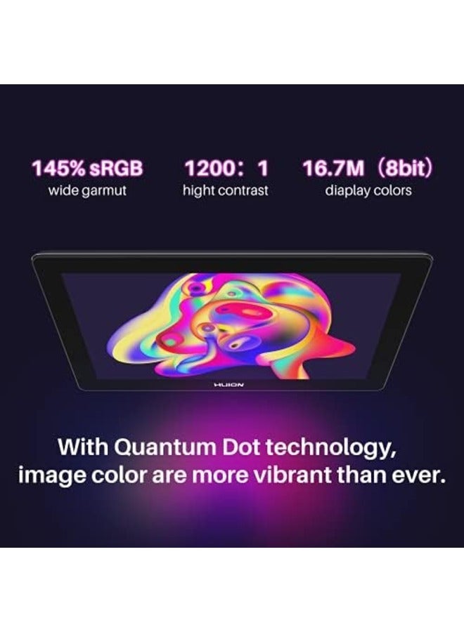 HUION Kamvas Pro 16 Plus 4K UHD 15.6" Drawing Tablet with Screen, 8192 Pressure Levels, Battery-Free Stylus with Tilt Function, Full-Laminated Anti-Glare Glass, 145% sRGB Color Gamut - Image 3