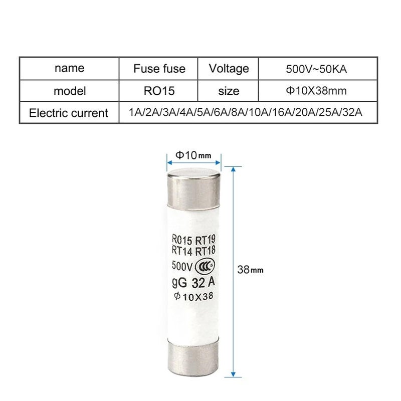 10 قطعة مجموعة متنوعة من الصمامات 10x38 مم 500 فولت RT14 RT15 RT18 RT19 من 2 أمبير إلى 32 أمبير مقاس 32 أمبير - Image 3