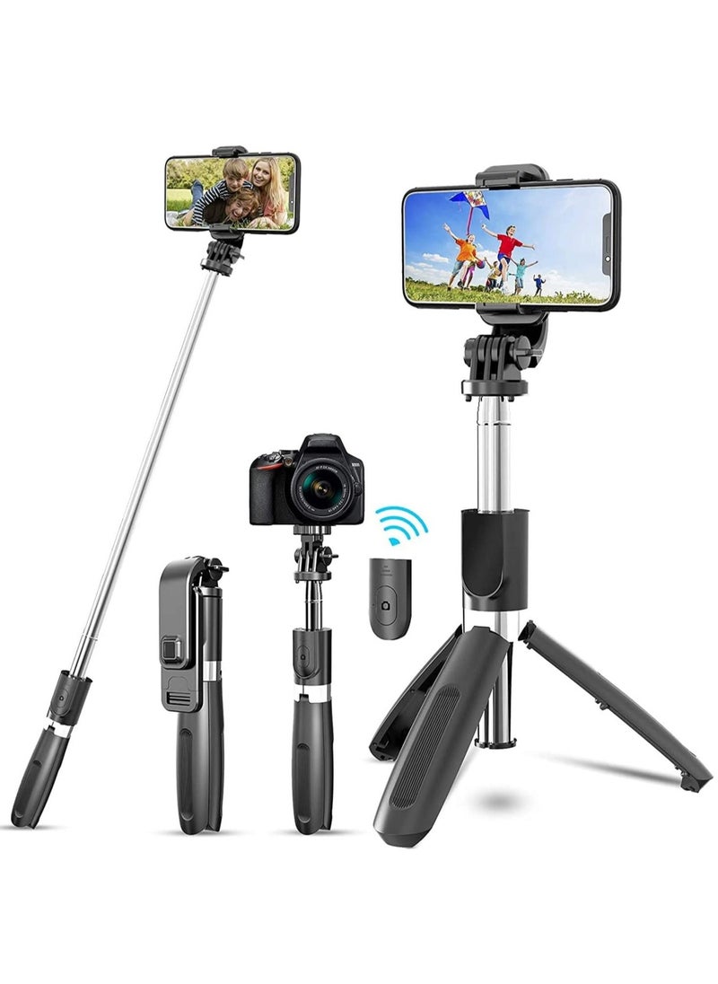 ELTRAZONE Portable 40 Inch Aluminum Alloy Selfie Stick (Black-E)  - Image 1