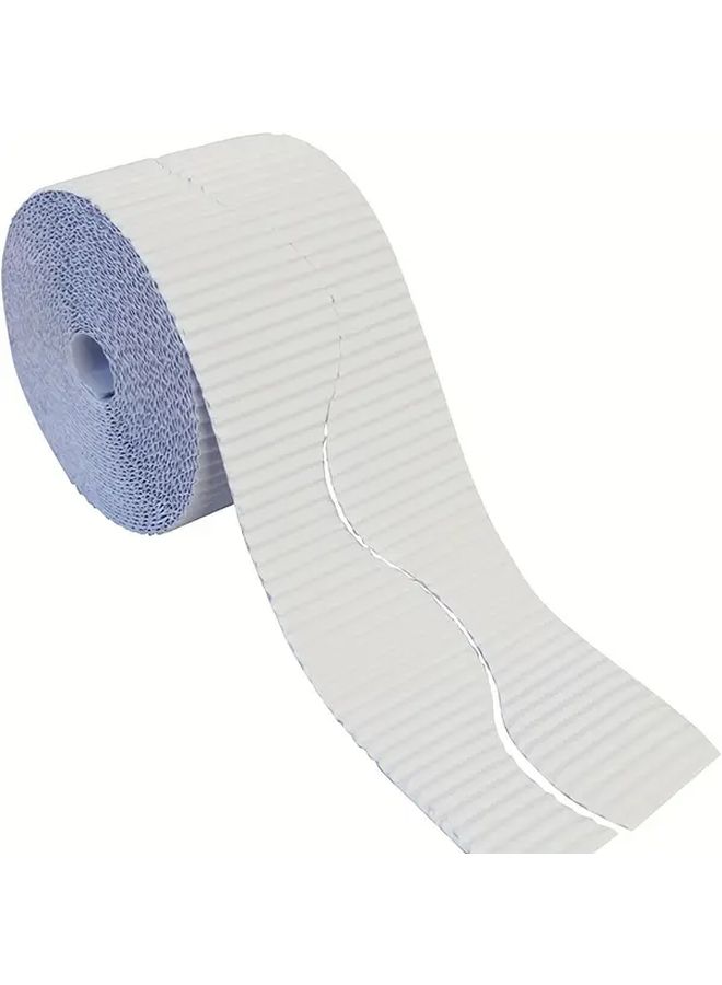 Green Corrugated Paper Border Roll 57mm x 295 Inches School Display DIY Craft Supplies - Image 1