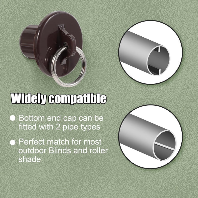 Lihopefe New Bungee kit + end caps Universal Replacement Mounting Brackets of Exterior Sun Shades Outdoor/Indoor Roller up Blinds (Brown, 2pack) - Image 4