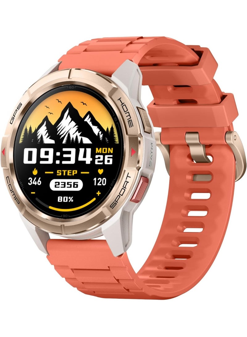 ميبرو GS Active Smartwatch, 1.3 Inch AMOLED Display, GPS, 10 Axis Motion Senor, Seek Beats Seek Beats Exercise Algorithm, 24-Hour Health Management, Dual Strap, Gold - Image 1
