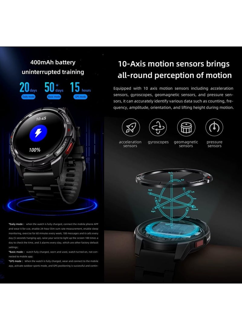 ميبرو GS Active Smartwatch, 1.3 Inch AMOLED Display, GPS, 10 Axis Motion Senor, Seek Beats Seek Beats Exercise Algorithm, 24-Hour Health Management, Dual Strap, Gold - Image 3