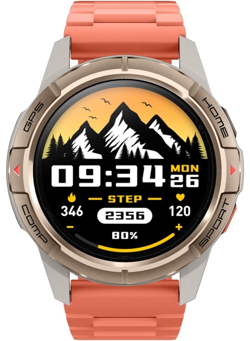 ميبرو GS Active Smartwatch, 1.3 Inch AMOLED Display, GPS, 10 Axis Motion Senor, Seek Beats Seek Beats Exercise Algorithm, 24-Hour Health Management, Dual Strap, Gold - Image 2