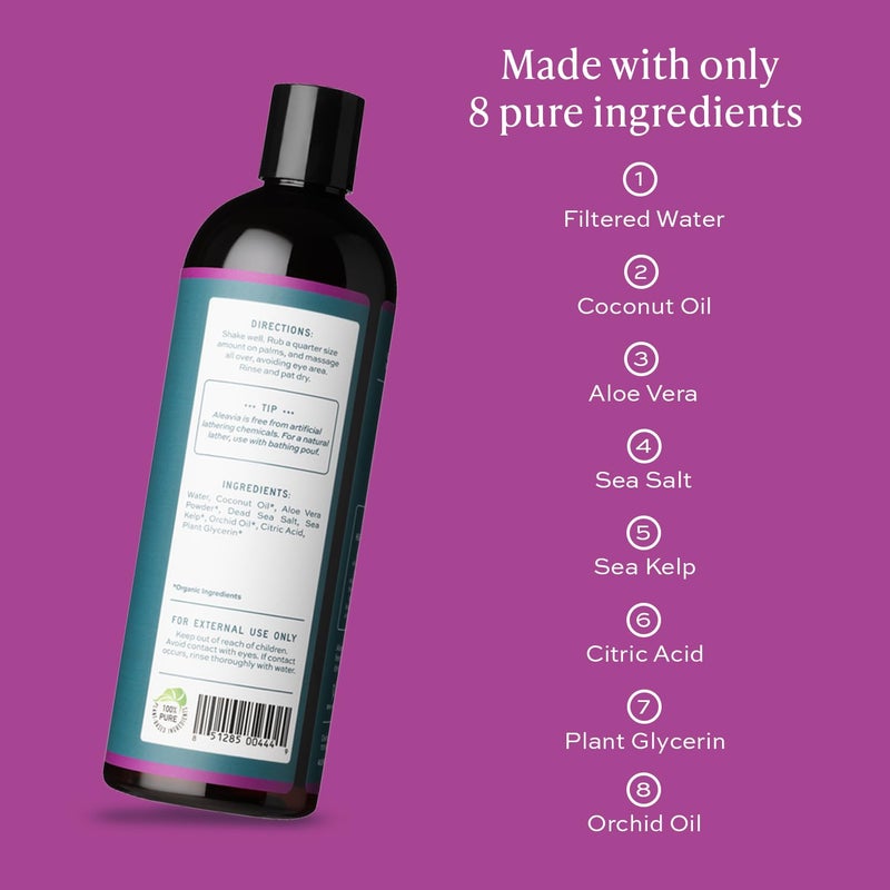Aleavia Body Cleanse â€“ Organic & All-Natural Prebiotic Body Wash with Pure Cold-Pressed Orchid Oil â€“ Nourish Your Skin Microbiome â€“ 16 Oz - Image 3