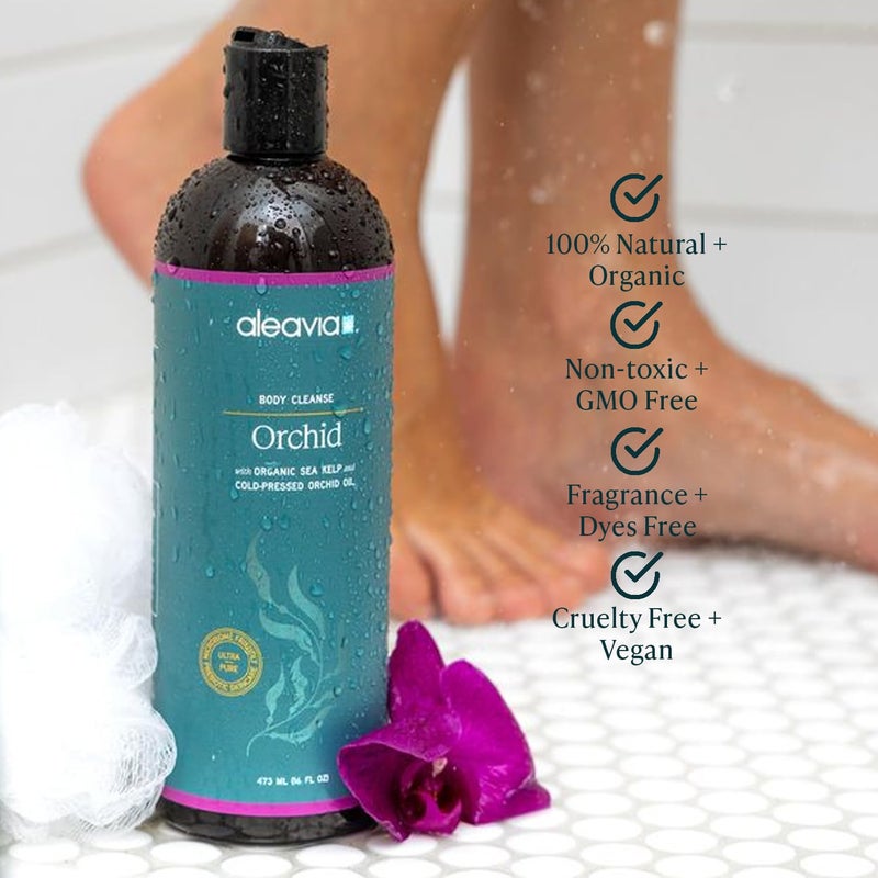Aleavia Body Cleanse â€“ Organic & All-Natural Prebiotic Body Wash with Pure Cold-Pressed Orchid Oil â€“ Nourish Your Skin Microbiome â€“ 16 Oz - Image 2