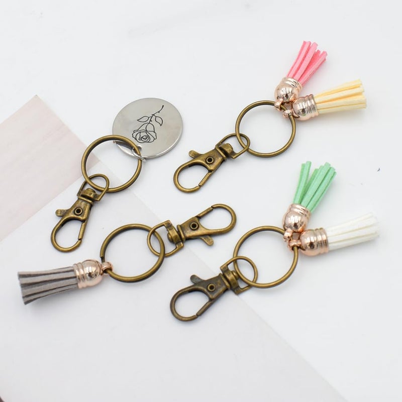 PEOUWNES 60 Pcs Premium Bronze Swivel Clasps Lanyard Snap Hooks with Key Rings, Key Chain Clip Hooks Lobster Claw Clasps for Keychain Clip Lanyard, Jewelry Making, DIY Crafts - Image 3