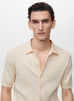 Mango Man Fine Rib-Knit  Regular Fit Polo  - Image 4