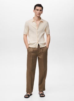 Mango Man Fine Rib-Knit  Regular Fit Polo  - Image 5