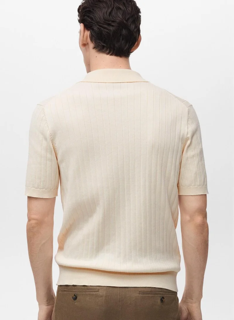 مانجو مان Fine Rib-Knit  Regular Fit Polo