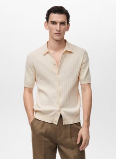 Mango Man Fine Rib-Knit  Regular Fit Polo  - Image 1