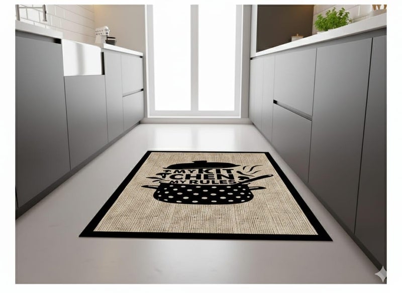 Rectangular Kitchen Rug, Thickness 0.35cm Dahr Dots Non Slip, Perfect for Kitchen Room, Size 140 * 180 cm, Rug (1) (23) - Image 2