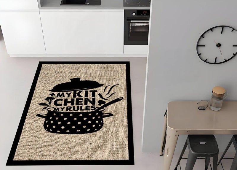 Rectangular Kitchen Rug, Thickness 0.35cm Dahr Dots Non Slip, Perfect for Kitchen Room, Size 140 * 180 cm, Rug (1) (23) - Image 1