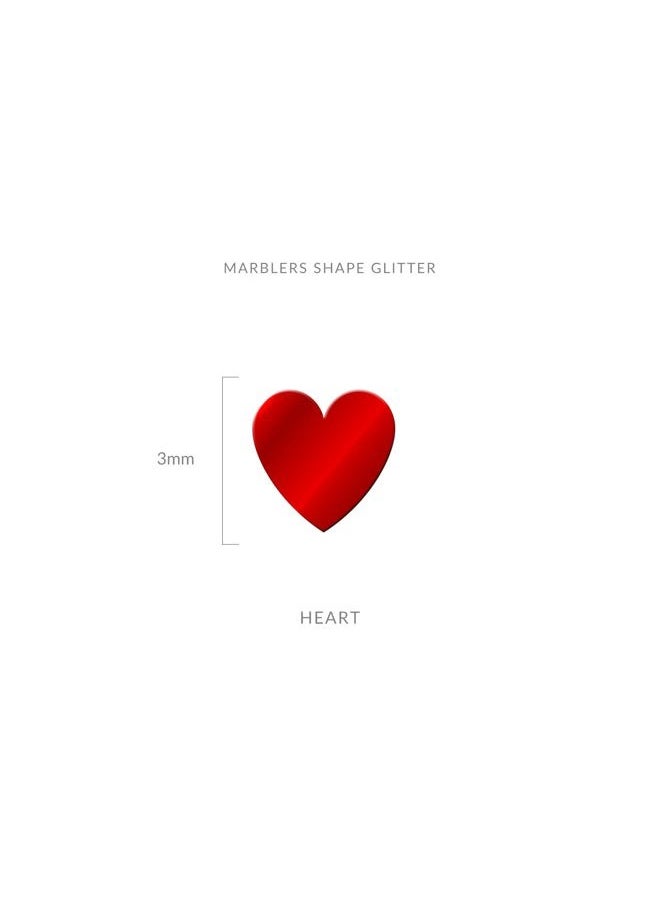 MARBLERS Cosmetic Grade Chunky Shape Glitter [Heart] 0.18oz (5g) | Flake | Non-Toxic | Vegan | Cruelty-Free | Eyeshadow, Nail Polish, Nail Art | Festival, Rave & Party Makeup | Body & Face  - Image 3