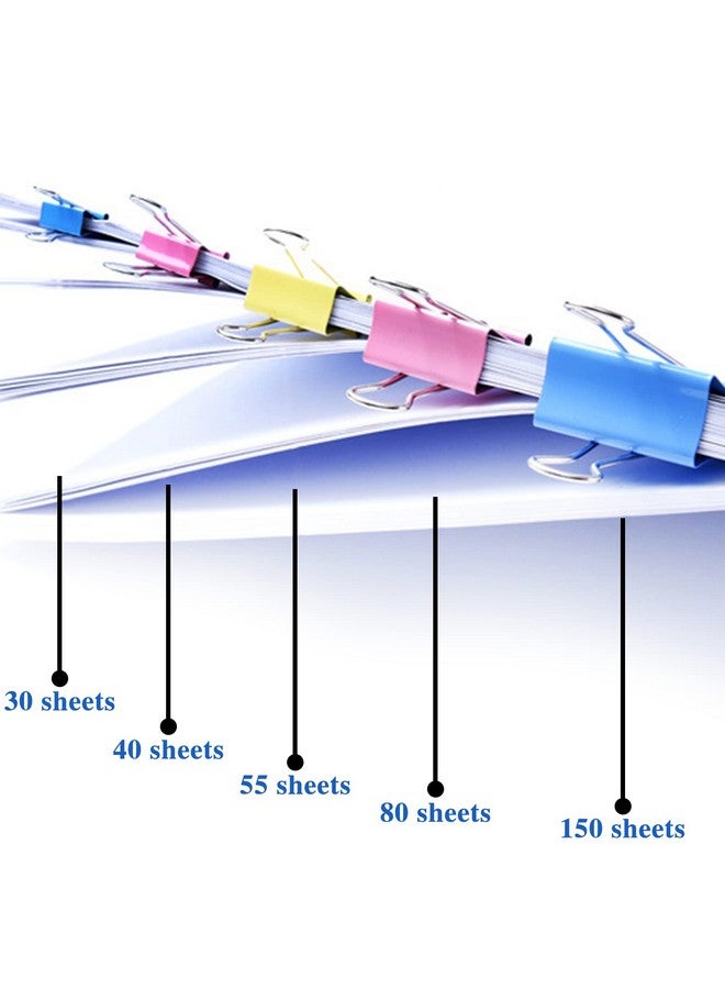 OWLKELA 100 Pcs Colored Binder Clips, Paper Clamps, Paper Binder Clips, Assorted Sizes, Metal Colorful Binder Clips, Ideal For Office, Home And School Supplies - Image 4