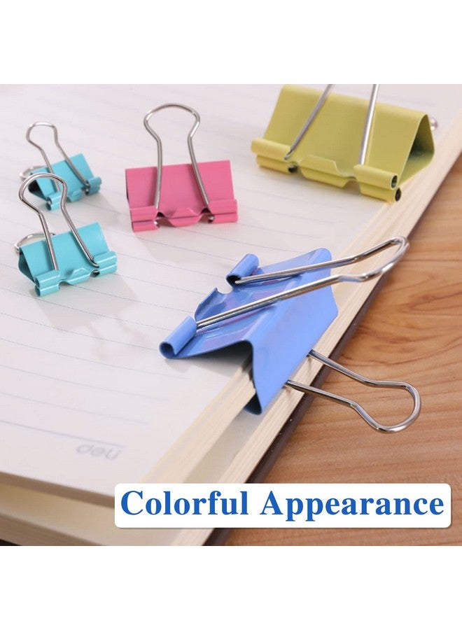 OWLKELA 100 Pcs Colored Binder Clips, Paper Clamps, Paper Binder Clips, Assorted Sizes, Metal Colorful Binder Clips, Ideal For Office, Home And School Supplies - Image 5