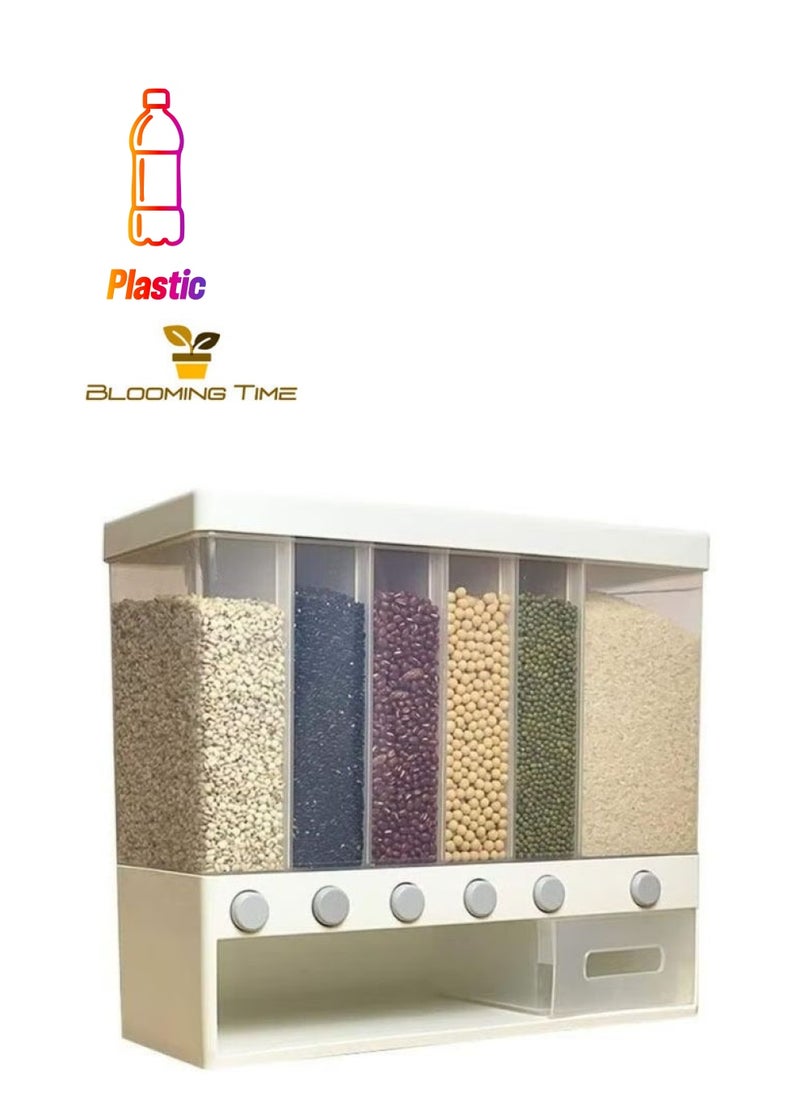 BLOOMING TIME - Whole Grain Storage Container, Classification, Storage, Easy To Take, Transparent Box Design, Good Sealing 36.6x12.6x32.4cm - Image 1