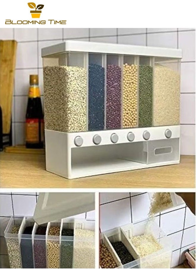 BLOOMING TIME - Whole Grain Storage Container, Classification, Storage, Easy To Take, Transparent Box Design, Good Sealing 36.6x12.6x32.4cm - Image 1