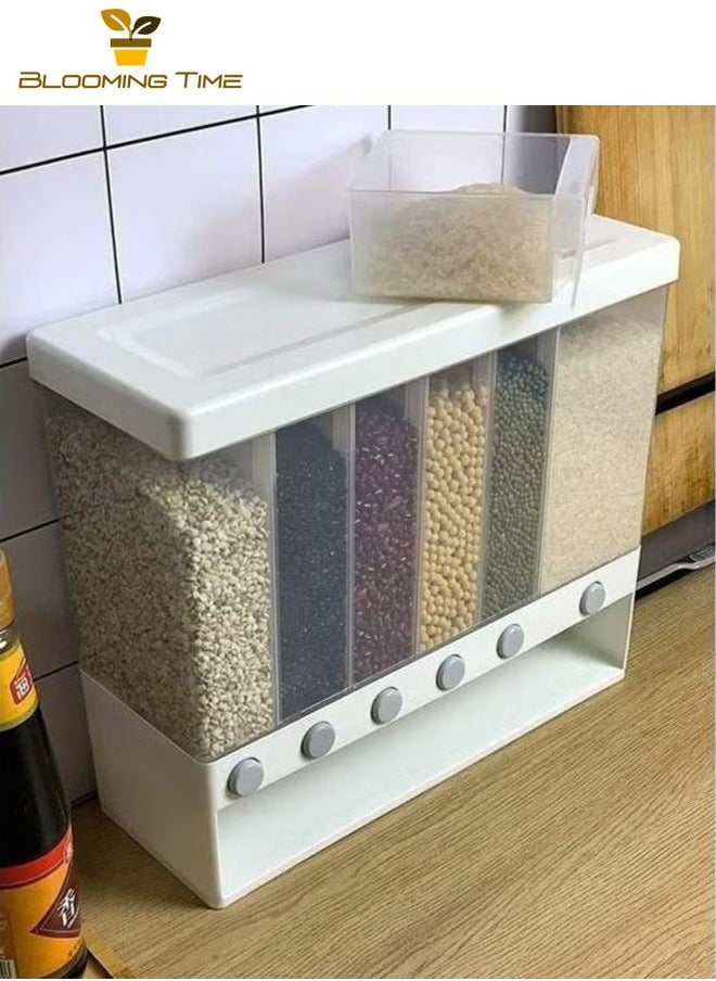 BLOOMING TIME - Whole Grain Storage Container, Classification, Storage, Easy To Take, Transparent Box Design, Good Sealing 36.6x12.6x32.4cm - Image 1