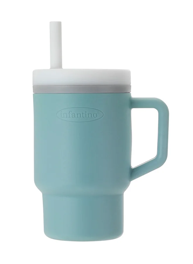 infantino My 1St Tumbler – Adorable Miniature Tumbler With Leak-Resistant Straw And Toddler-Friendly Handle, Encourages Hydration, 6M+, 9 Oz, Moody Blue