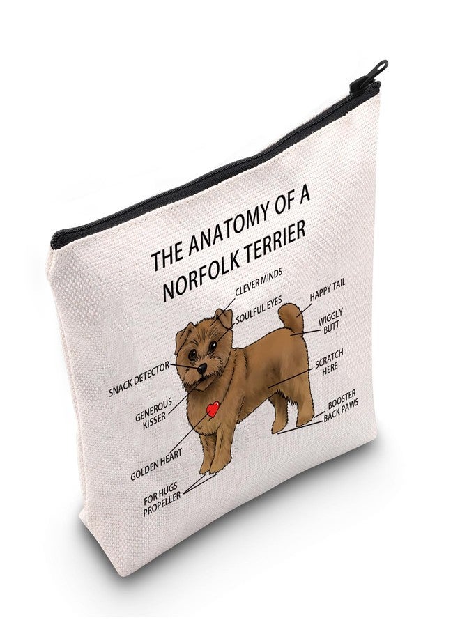 LEVLO Funny Norfolk Terrier Lovers Gifts The Anatomy of A Norfolk Terrier Clever Minds Cosmetic Bags Norfolk Terrier Veterinary Mom Travel Toiletry Bags (Norfolk Terrier) - Image 1