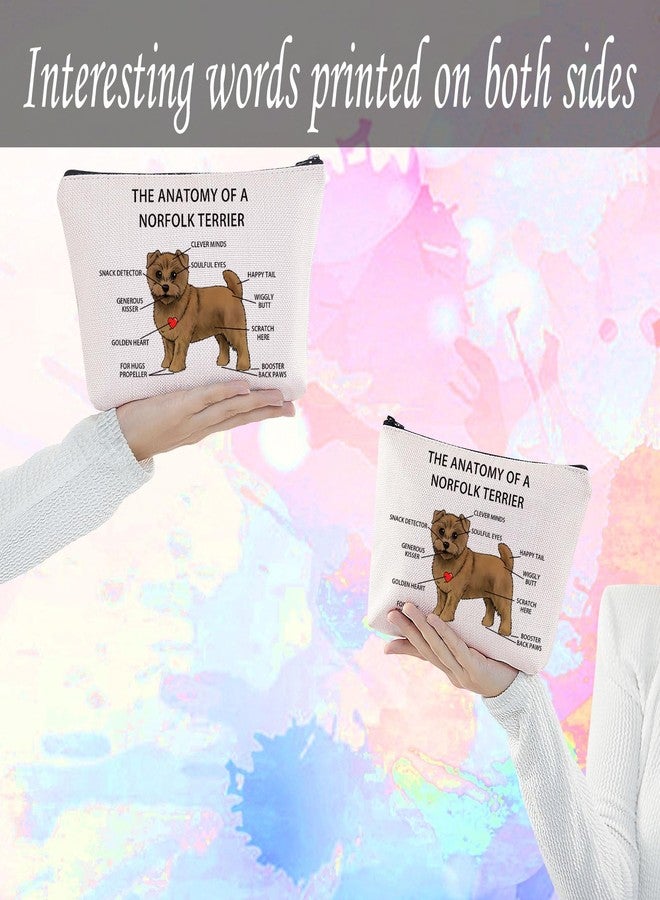 LEVLO Funny Norfolk Terrier Lovers Gifts The Anatomy of A Norfolk Terrier Clever Minds Cosmetic Bags Norfolk Terrier Veterinary Mom Travel Toiletry Bags (Norfolk Terrier) - Image 3