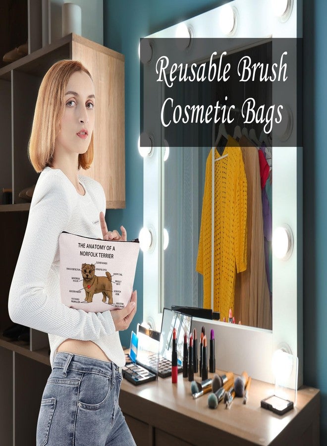 LEVLO Funny Norfolk Terrier Lovers Gifts The Anatomy of A Norfolk Terrier Clever Minds Cosmetic Bags Norfolk Terrier Veterinary Mom Travel Toiletry Bags (Norfolk Terrier) - Image 5