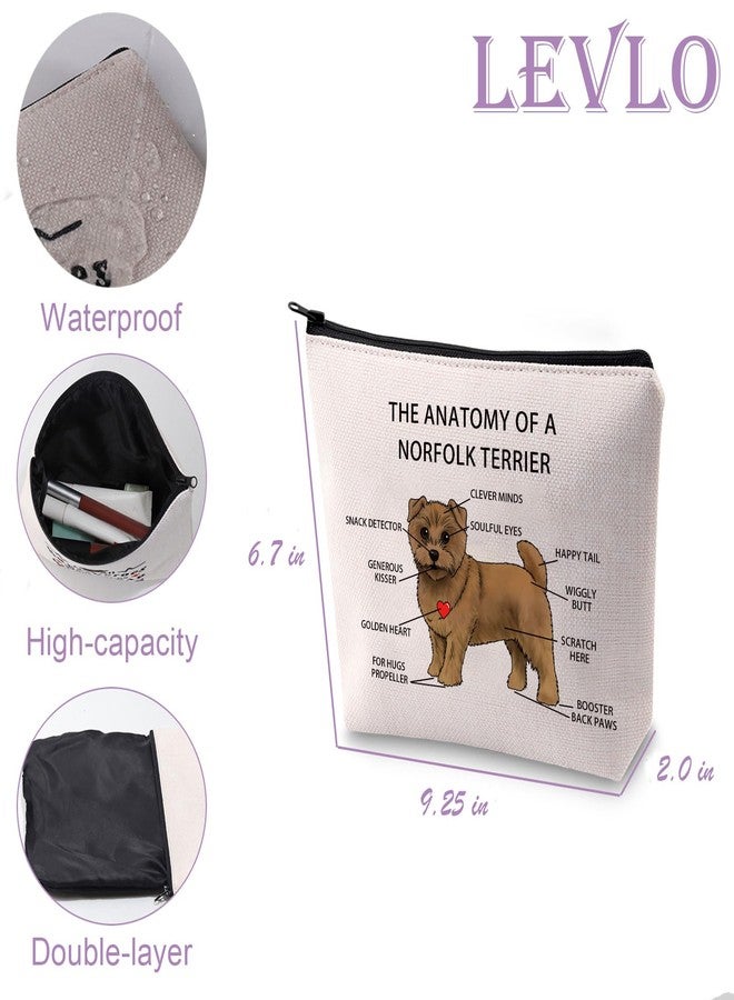 LEVLO Funny Norfolk Terrier Lovers Gifts The Anatomy of A Norfolk Terrier Clever Minds Cosmetic Bags Norfolk Terrier Veterinary Mom Travel Toiletry Bags (Norfolk Terrier) - Image 2