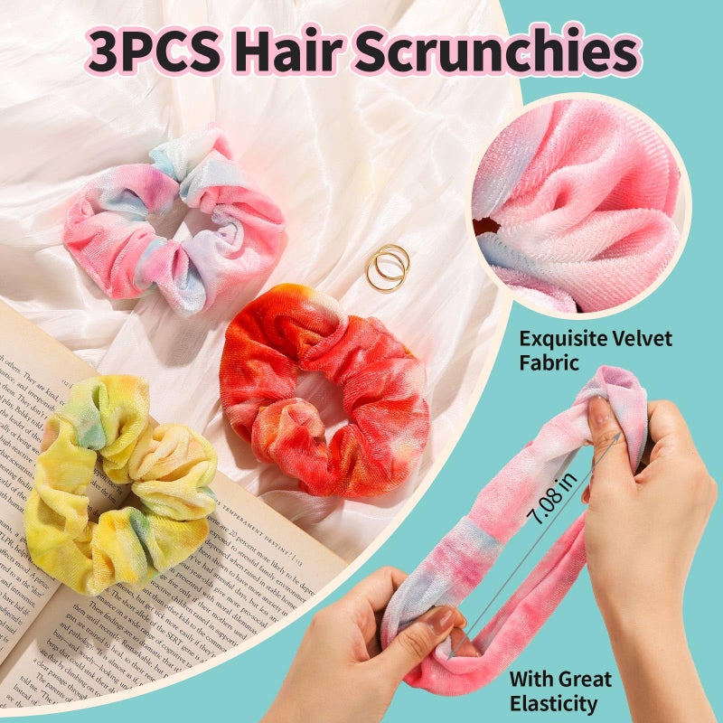 LEOBRO Spa Headband, 6pcs Makeup Headbands and Hair Scrunchies, Bow Skin Care Headband for Washing Face for Women Teen Girls, Hair Bands, Easter Basket Stuffers Valentines Galentines Day Gifts - Image 3