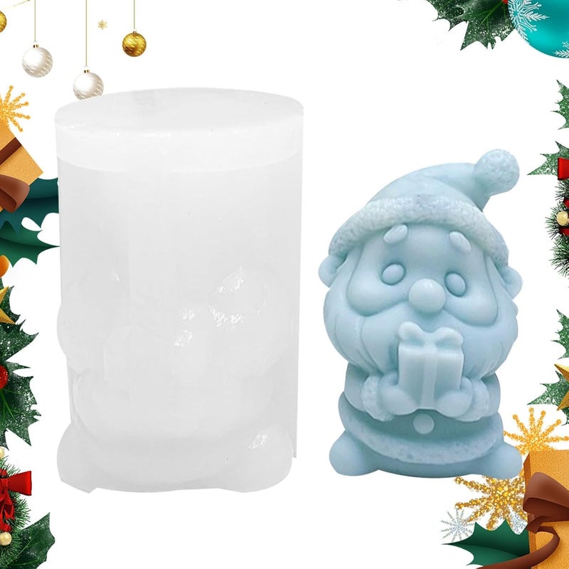 FirstTry Christmas Candle Mold I 3D Santa Claus Holding Gift Box Shape Silicone Scented Wax Mould I for DIY Handmade Ornament Cake Décor Chocolate Aromatherapy Soap Resin Clay Art Craft Home Décor - Image 3