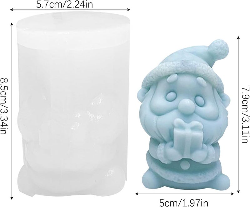 FirstTry Christmas Candle Mold I 3D Santa Claus Holding Gift Box Shape Silicone Scented Wax Mould I for DIY Handmade Ornament Cake Décor Chocolate Aromatherapy Soap Resin Clay Art Craft Home Décor - Image 2