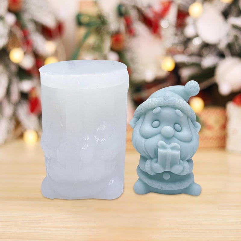 FirstTry Christmas Candle Mold I 3D Santa Claus Holding Gift Box Shape Silicone Scented Wax Mould I for DIY Handmade Ornament Cake Décor Chocolate Aromatherapy Soap Resin Clay Art Craft Home Décor - Image 4