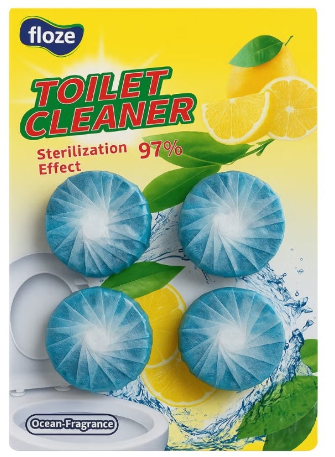 8 Tablets Toilet Cleaner – Ocean Fragrance, 97% Sterilization, Long-Lasting Freshness, Removes Stains & Odors, Lemon Infused - Image 2