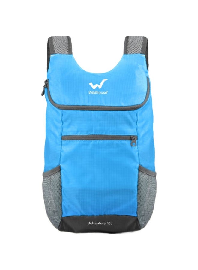 Wellhouse Foldable Small Backpack, Outdoor Water-Resistant Lightweight Travel Bag, Student Schoolbag, 10L, Sky Blue - Image 3