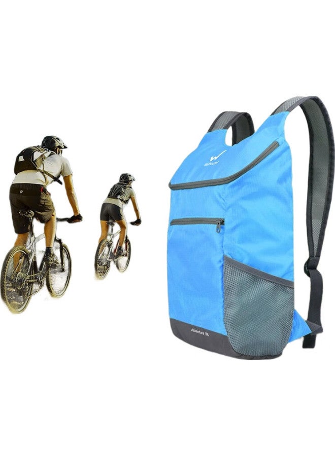 Wellhouse Foldable Small Backpack, Outdoor Water-Resistant Lightweight Travel Bag, Student Schoolbag, 10L, Sky Blue - Image 2