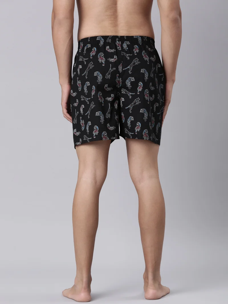 جوفن Men Printed Pure Cotton Side Pocket Boxers Pack of 2